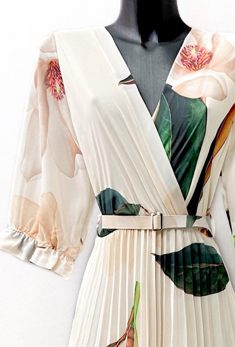 Midikleid mit langen Ärmeln aus Viskose ➤ Kleider online bestellen
